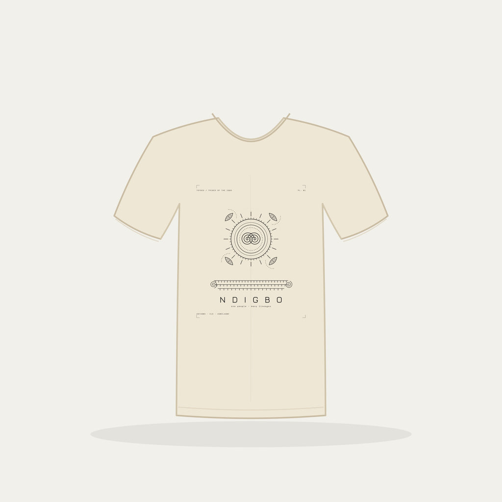 Ndigbo Tee · Plate I · The Anchor Plate · One People, Many Lineages · Pre-Order (Ships ASAP) — tee mockup | 01-ndigbo-bw-cream-tee.jpg