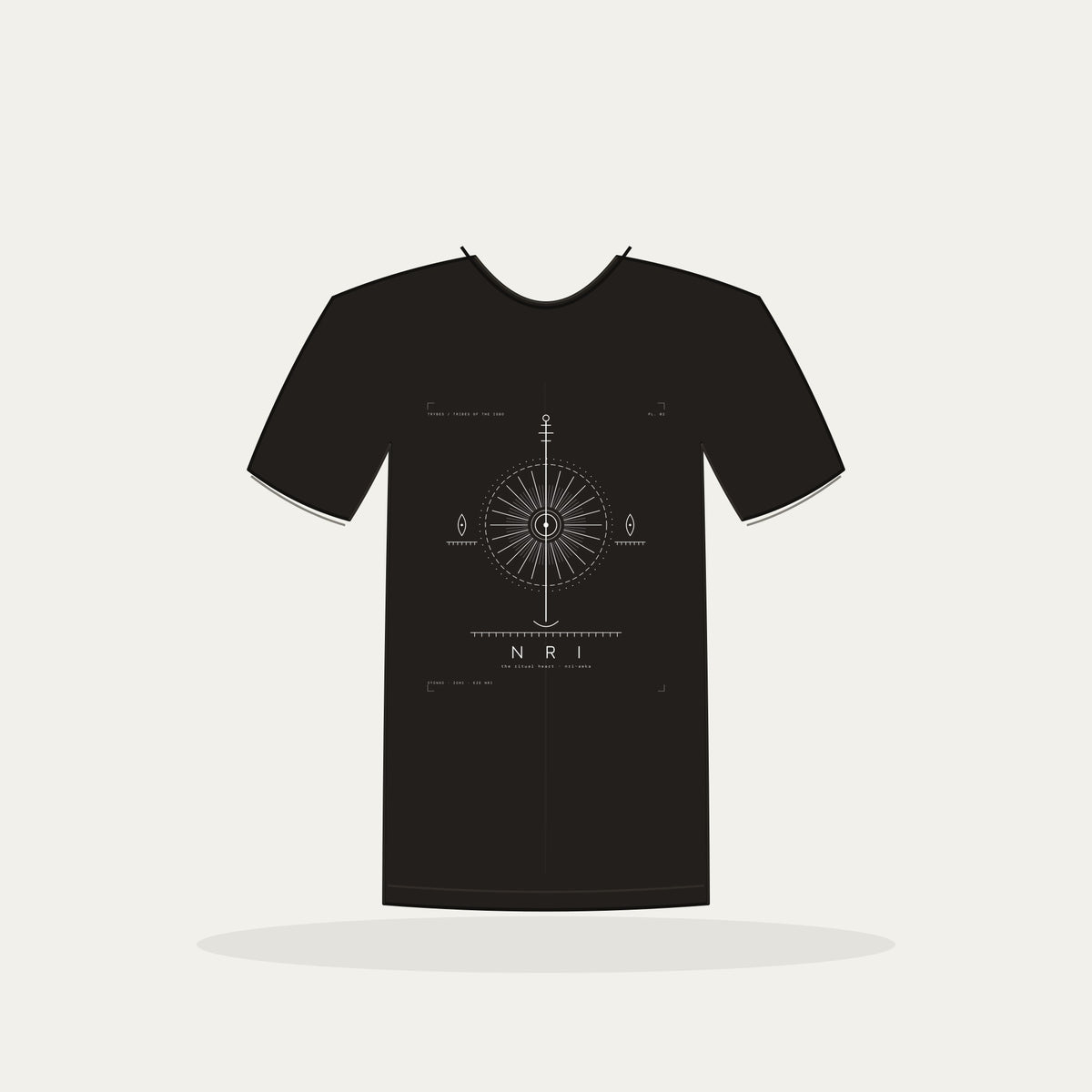 Nri Tee · Plate II · The Ritual Heart of the Igbo · Pre-Order (Ships ASAP) — tee mockup | 02-nri-bw-black-tee.jpg