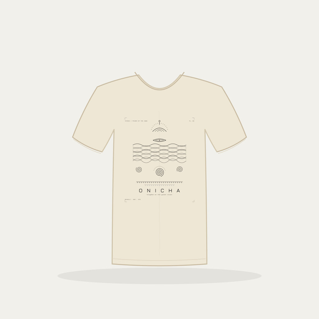 Onicha Tee · Plate IV · Kingdom on the Great River · Pre-Order (Ships ASAP) — tee mockup | 04-onicha-bw-cream-tee.jpg