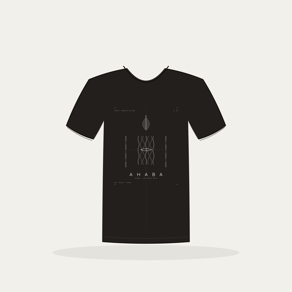 Ahaba Tee · Plate V · Anioma · The Chosen Shore · Pre-Order (Ships ASAP) — tee mockup | 05-ahaba-bw-black-tee.jpg