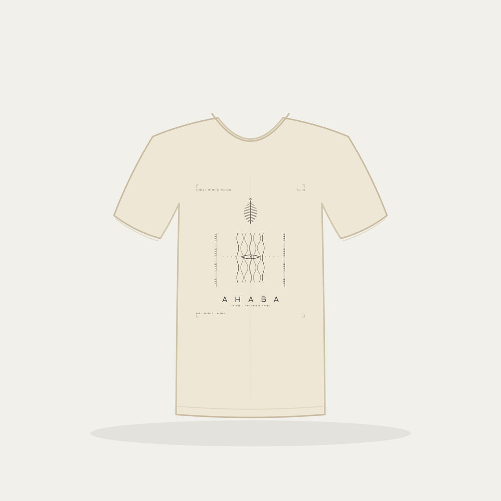 Ahaba Tee · Plate V · Anioma · The Chosen Shore · Pre-Order (Ships ASAP) — tee mockup | 05-ahaba-bw-cream-tee.jpg