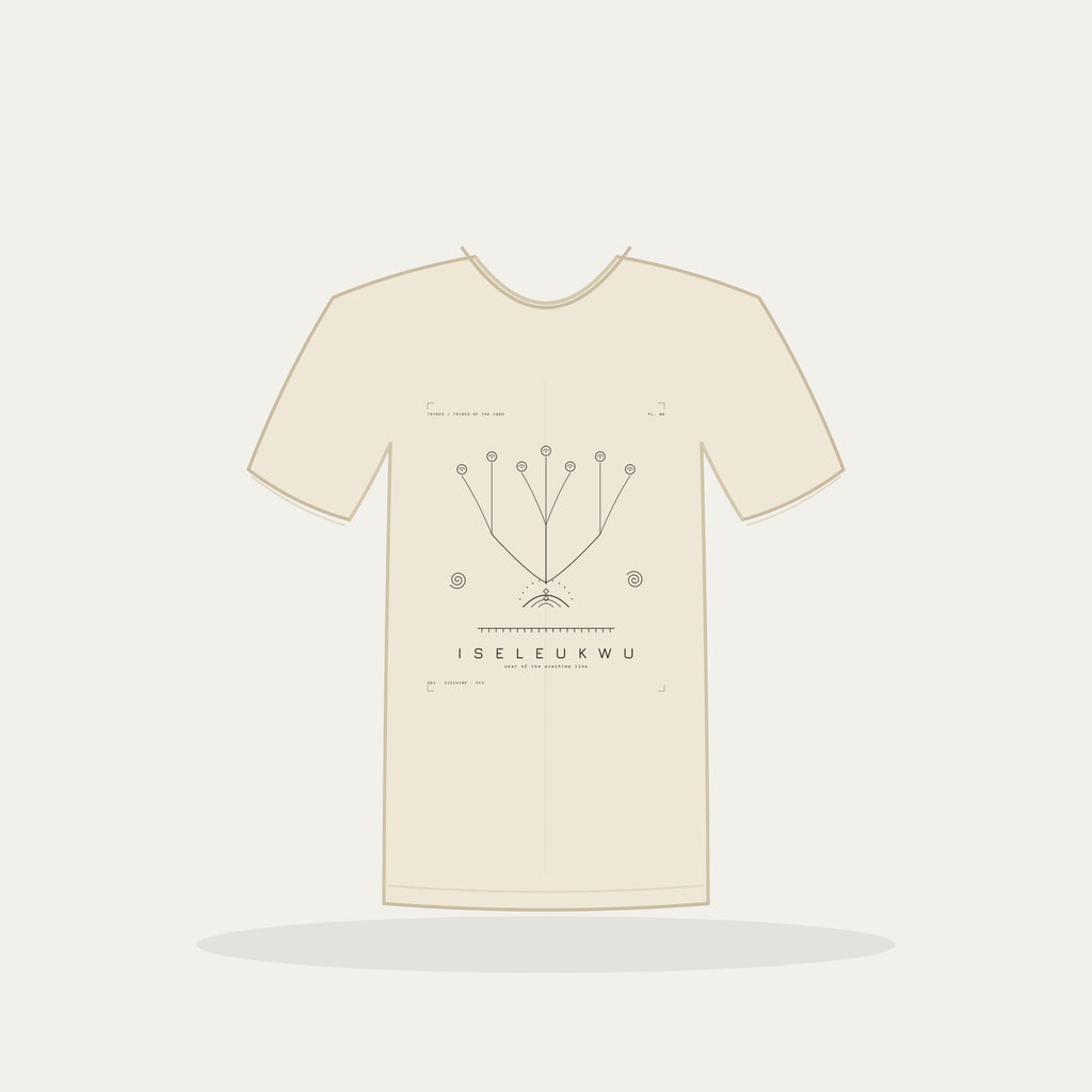 Isele Ukwu Tee · Plate VI · Seat of the Ezechime Line · Pre-Order (Ships ASAP) — tee mockup | 06-isele-ukwu-bw-cream-tee.jpg