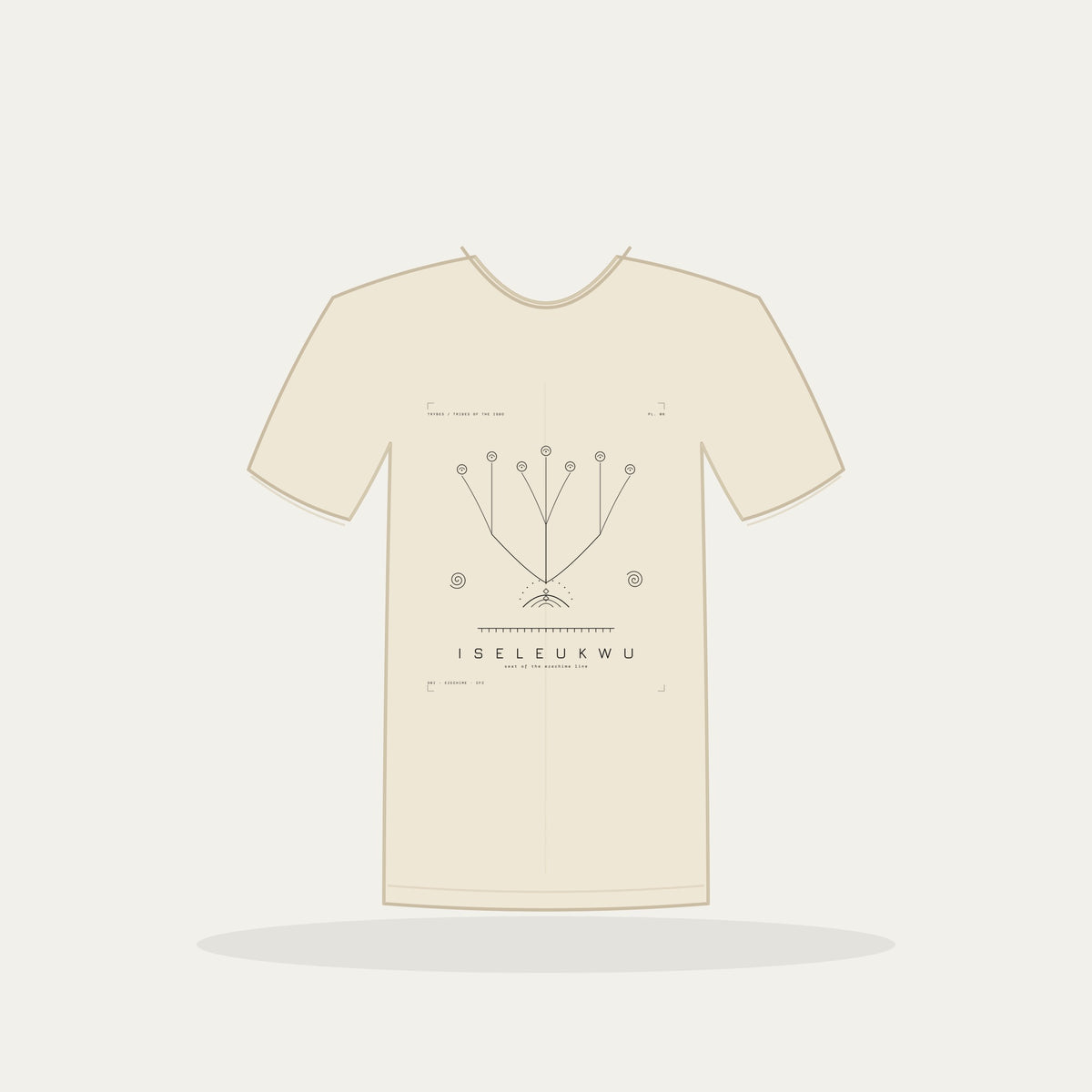 Isele Ukwu Tee · Plate VI · Seat of the Ezechime Line · Pre-Order (Ships ASAP) — tee mockup | 06-isele-ukwu-bw-cream-tee.jpg