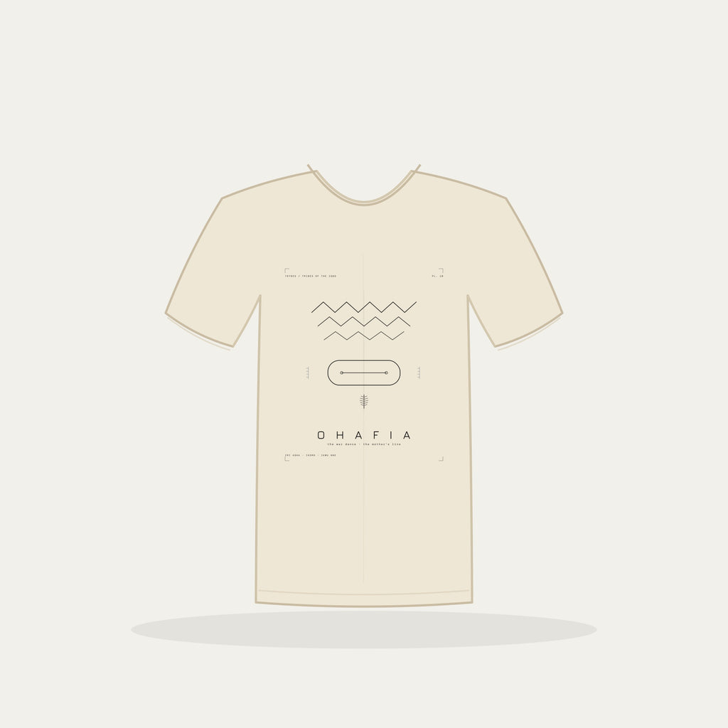 Ohafia Tee · Plate X · The War Dance, The Mother's Line · Pre-Order (Ships ASAP) — tee mockup | 10-ohafia-bw-cream-tee.jpg