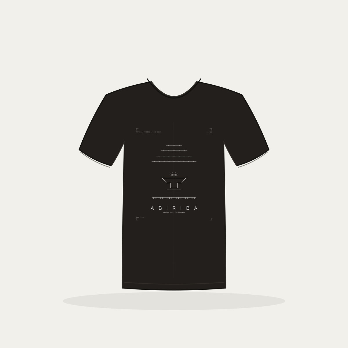 Abiriba Tee · Plate XI · Smiths and Sojourners · Pre-Order (Ships ASAP) — tee mockup | 11-abiriba-bw-black-tee.jpg