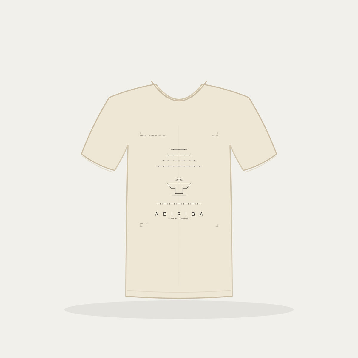 Abiriba Tee · Plate XI · Smiths and Sojourners · Pre-Order (Ships ASAP) — tee mockup | 11-abiriba-bw-cream-tee.jpg