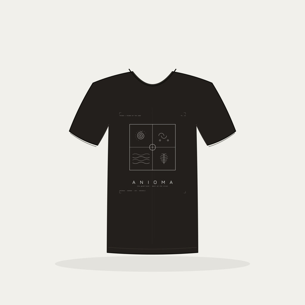Anioma Tee · Plate XIII · The Good Land, West of the River · Pre-Order (Ships ASAP) — tee mockup | 13-anioma-bw-black-tee.jpg