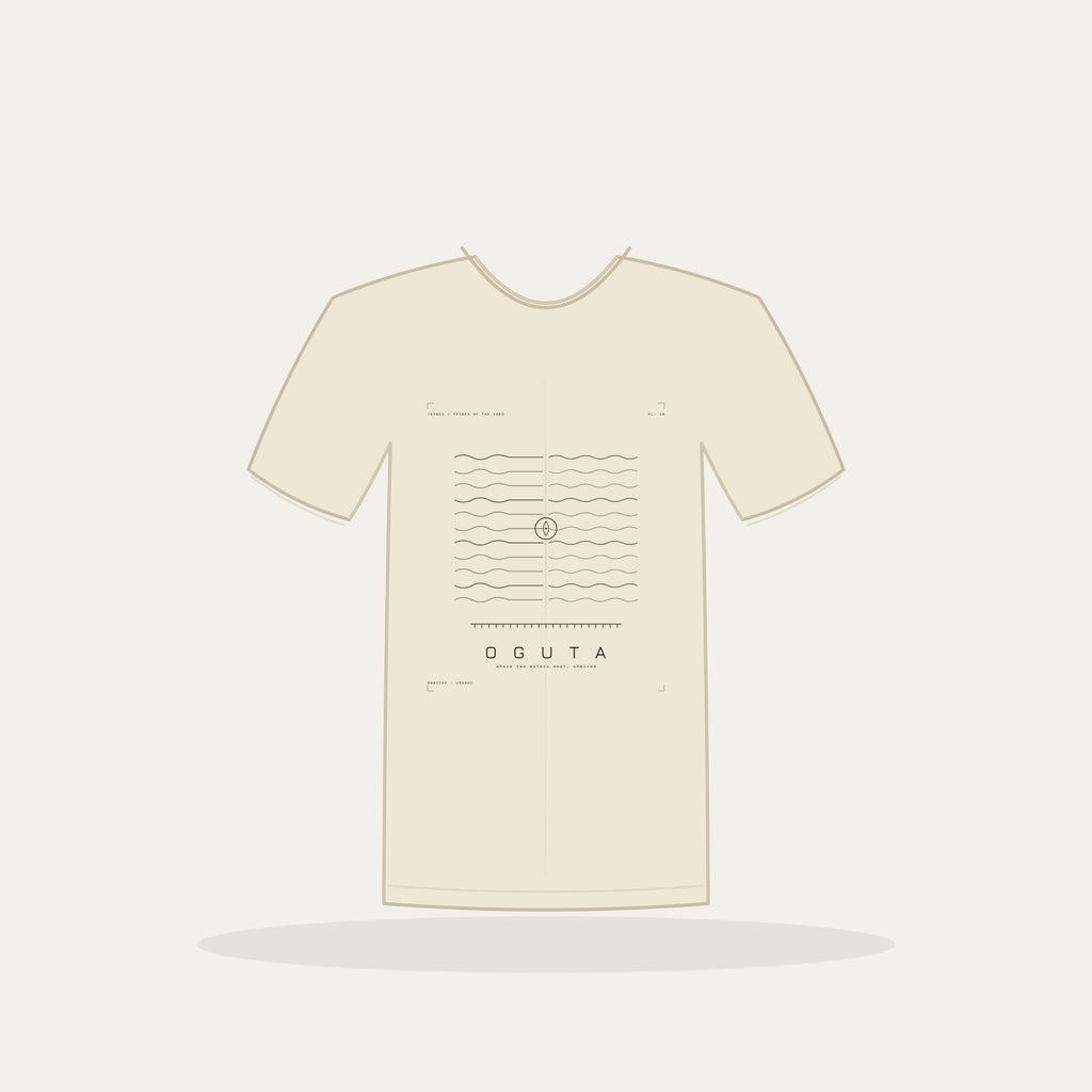 Oguta Tee · Plate XVI · Where Two Waters Meet · Pre-Order (Ships ASAP) — tee mockup | 16-oguta-bw-cream-tee.jpg