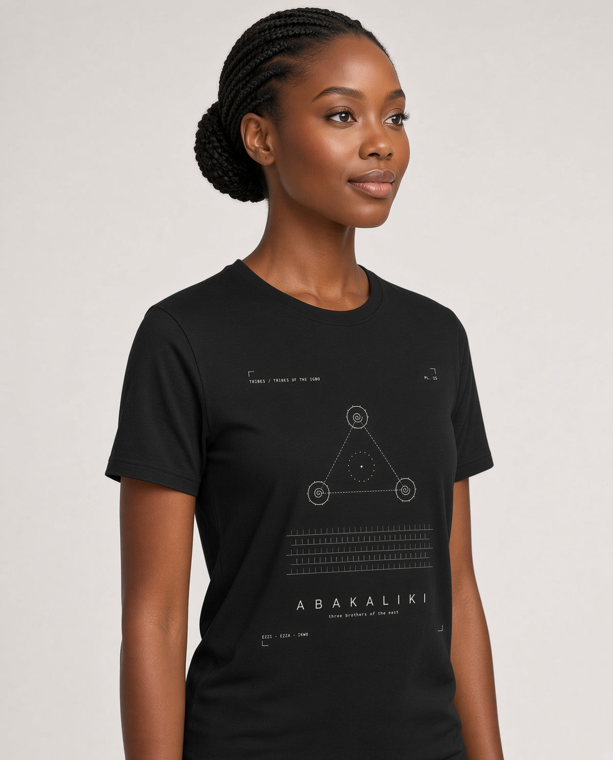 Abakaliki Tee · Plate XV · Three Brothers of the East · Pre-Order (Ships ASAP) on-model locked
