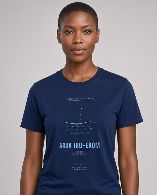 Abua Isu-Ekom Tee · Plate XXXV · Landfall Through Ikang · Pre-Order (Ships ASAP) on-model Navy variant