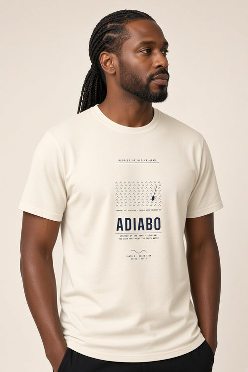 Adiabo Tee · Plate V · Efik Clan on the Calabar River · Pre-Order (Ships ASAP) on-model