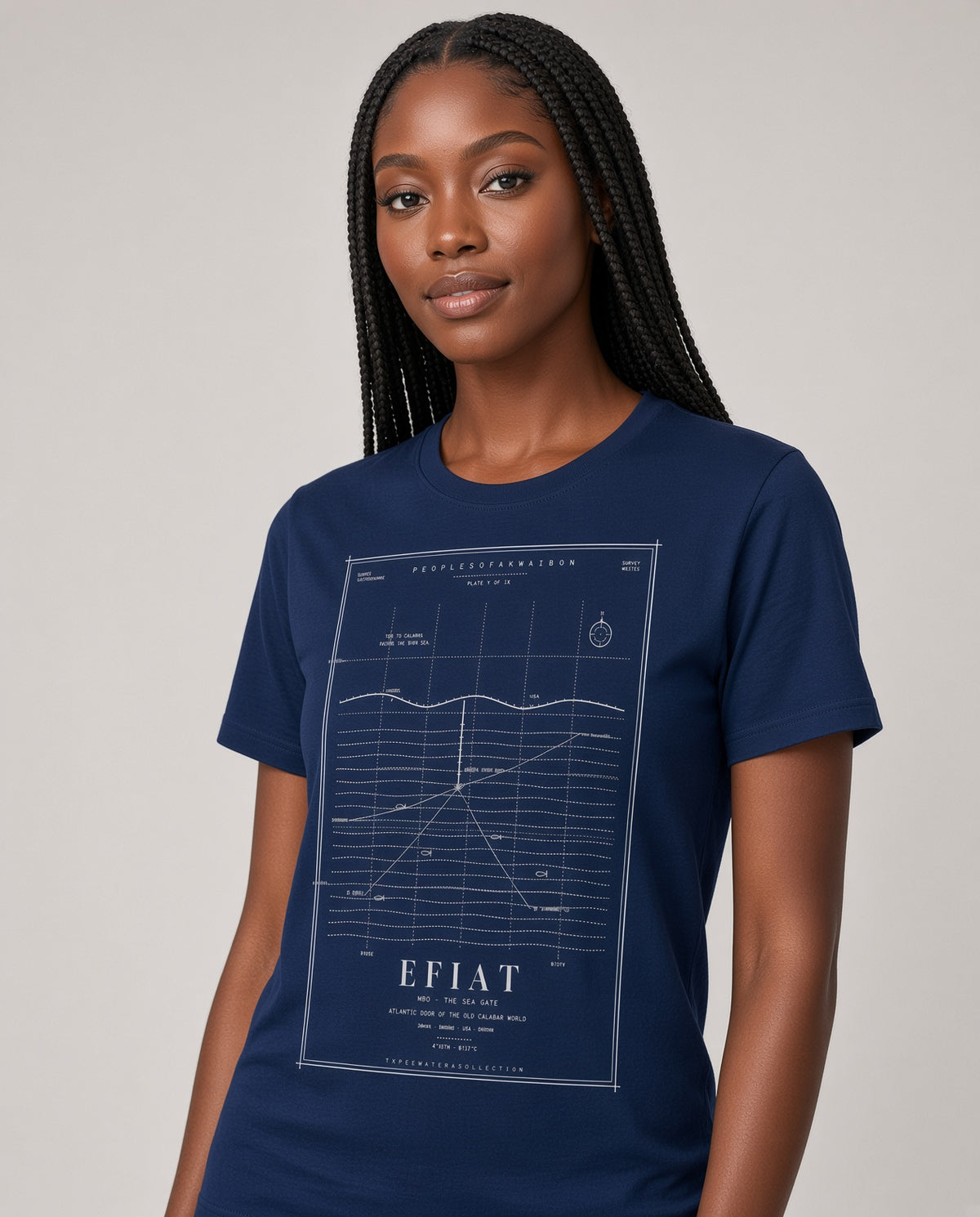 Efiat Tee · Plate V · The Sea Gate · Pre-Order (Ships ASAP) on-model Navy variant