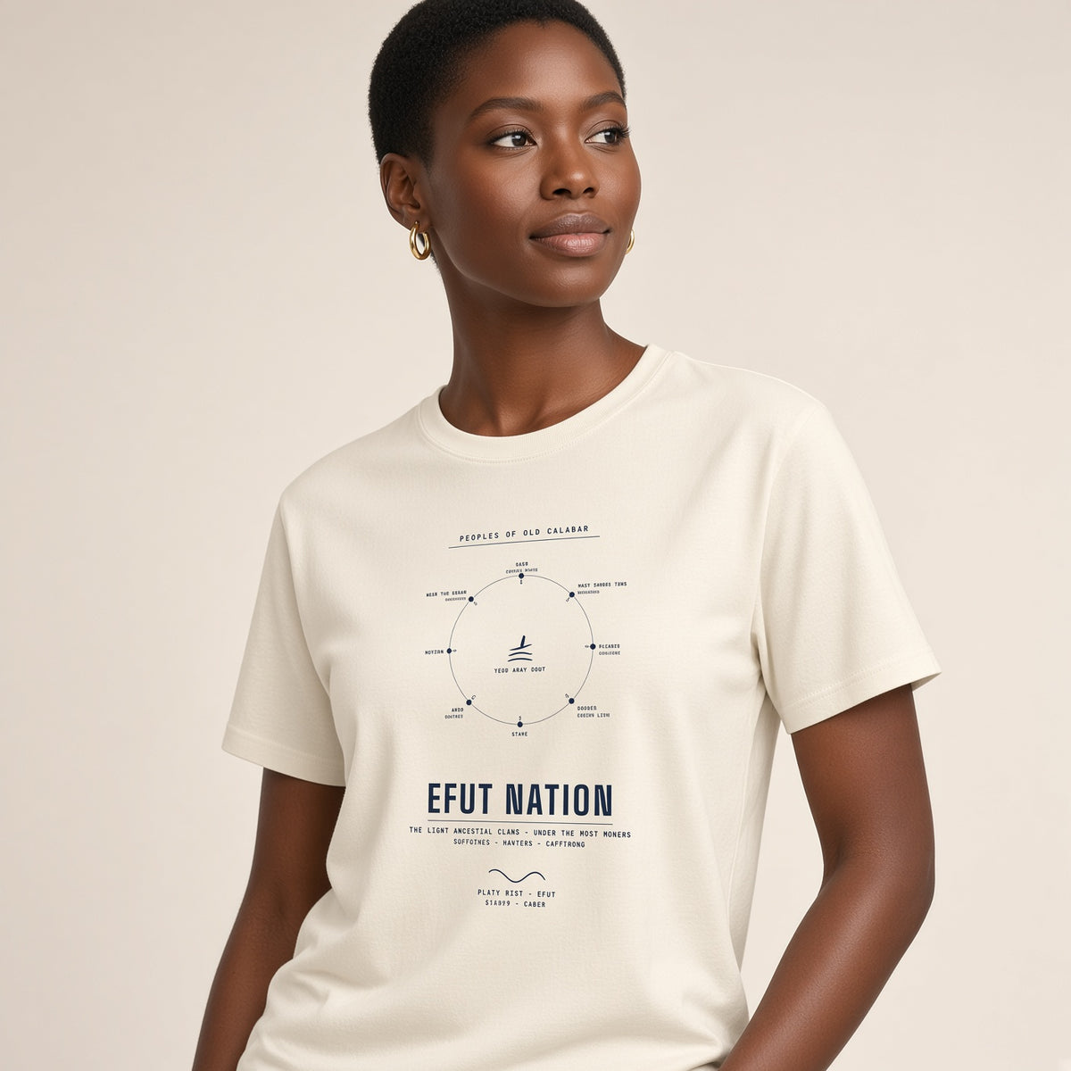 Efut Nation Tee · Plate XIII · Eight Clans from Usak Edet · Pre-Order (Ships ASAP) on-model