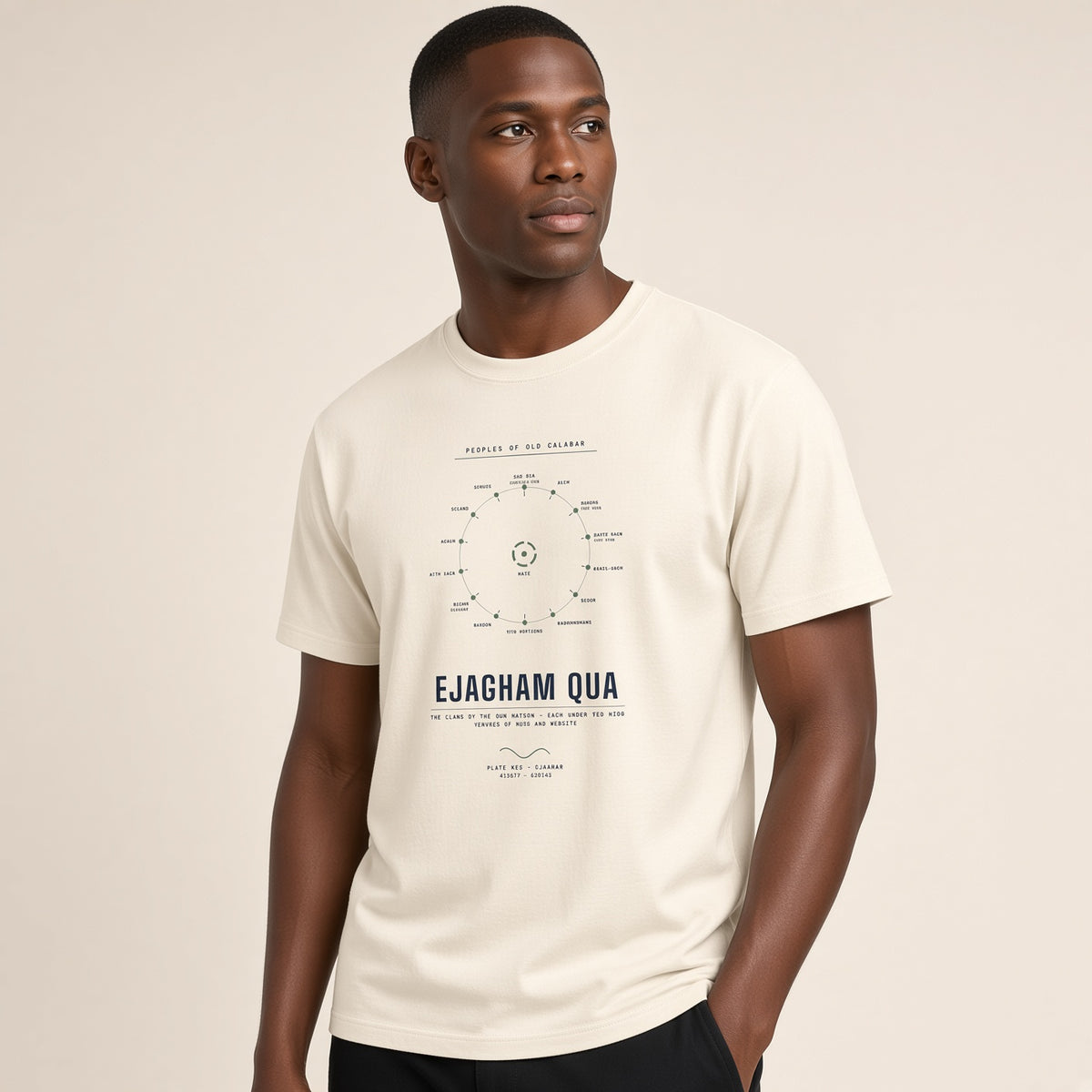 Ejagham Qua Nation Tee · Plate XII · Fourteen Clans · Pre-Order (Ships ASAP) on-model