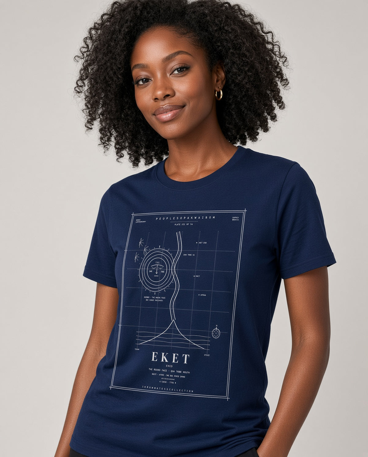 Eket Tee · Plate VII · The Round Face · Pre-Order (Ships ASAP) on-model Navy variant