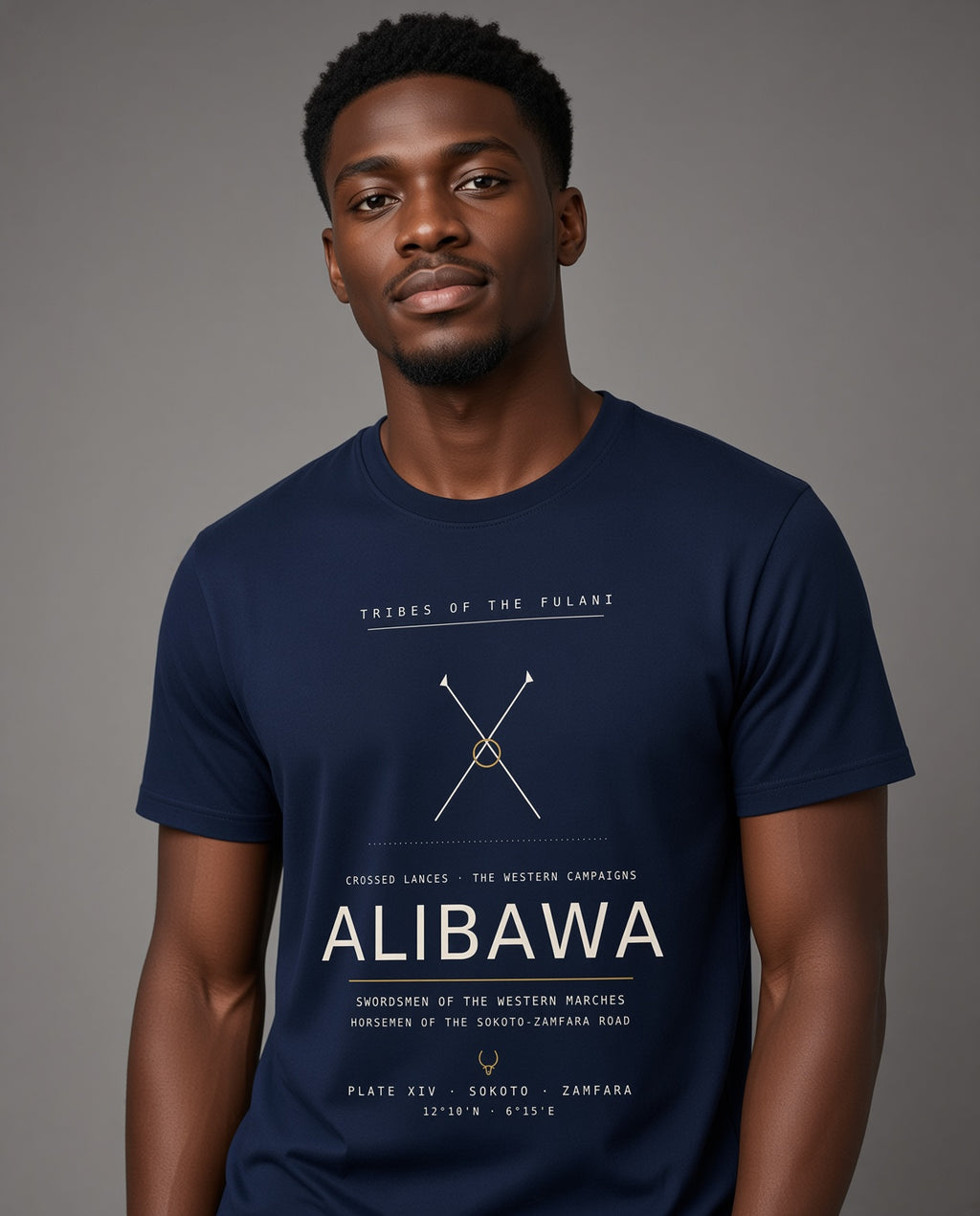 Alibawa — The Tribes of the Fulani · Pre-Order (Ships ASAP) — on-model | fulani-alibawa-dark-MODEL.jpg