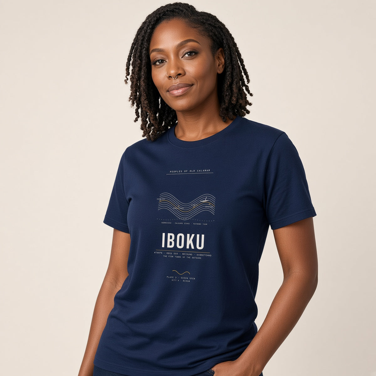 Iboku Tee · Plate I · Mother Clan of the Four Towns · Pre-Order (Ships ASAP) on-model
