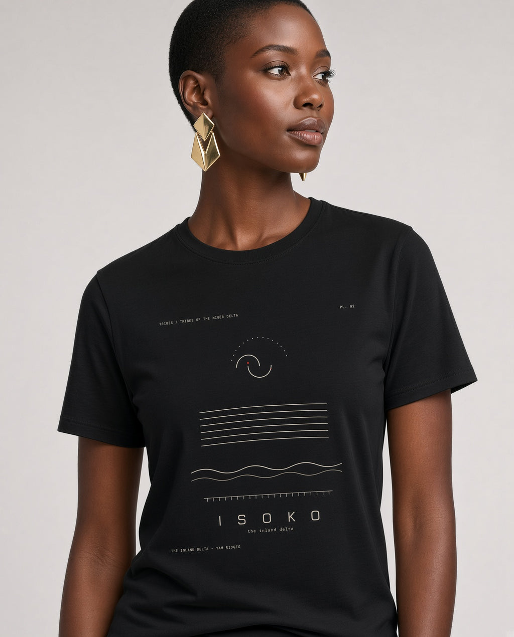 Isoko Tee · Plate II · The Inland Delta · Pre-Order (Ships ASAP) on-model locked
