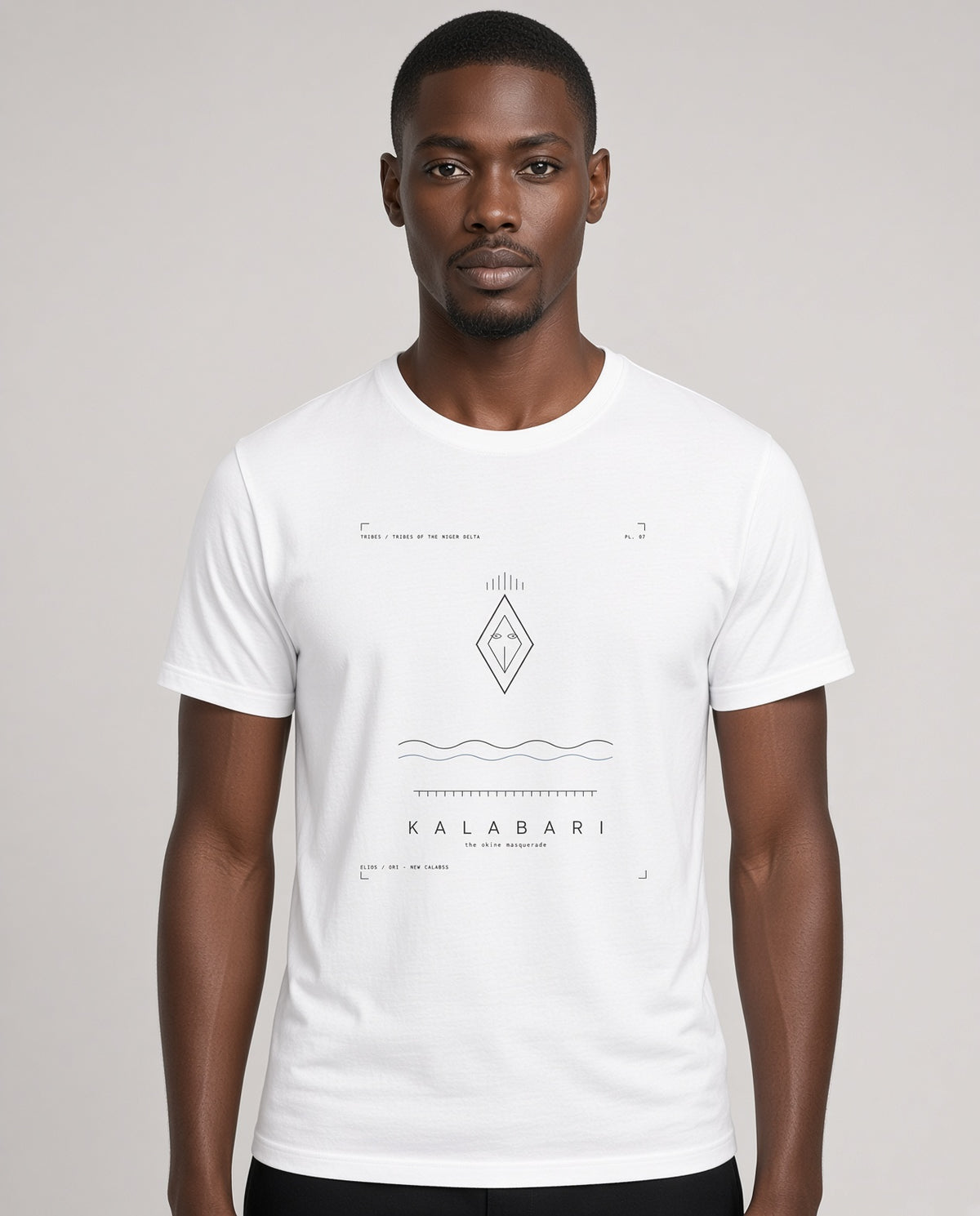 Kalabari Tee · Plate VII · The Ekine Masquerade · Pre-Order (Ships ASAP) on-model locked