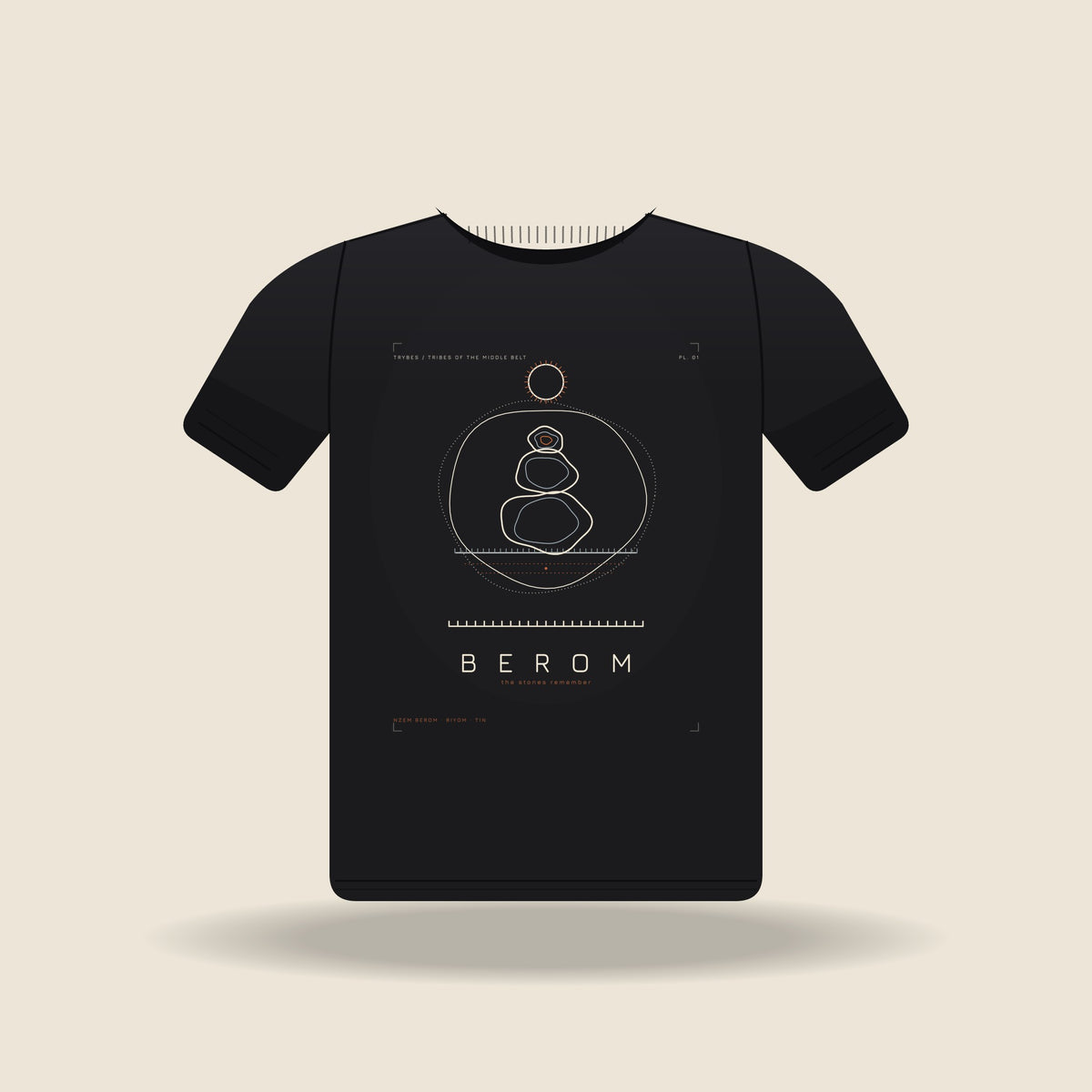 Berom — The Plateau Tribes · Pre-Order (Ships ASAP) — tee mockup | mb01-berom-black-front.jpg