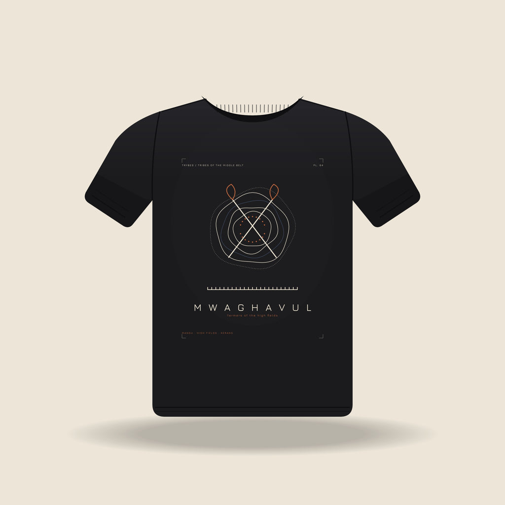 Mwaghavul — The Plateau Tribes · Pre-Order (Ships ASAP) — tee mockup | mb04-mwaghavul-black-front.jpg