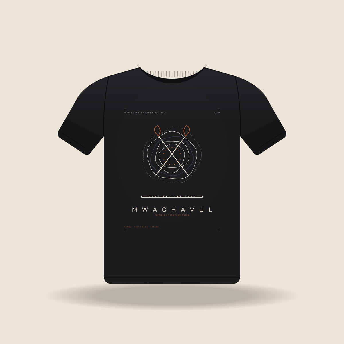 Mwaghavul — The Plateau Tribes · Pre-Order (Ships ASAP) — tee mockup | mb04-mwaghavul-black-front.jpg