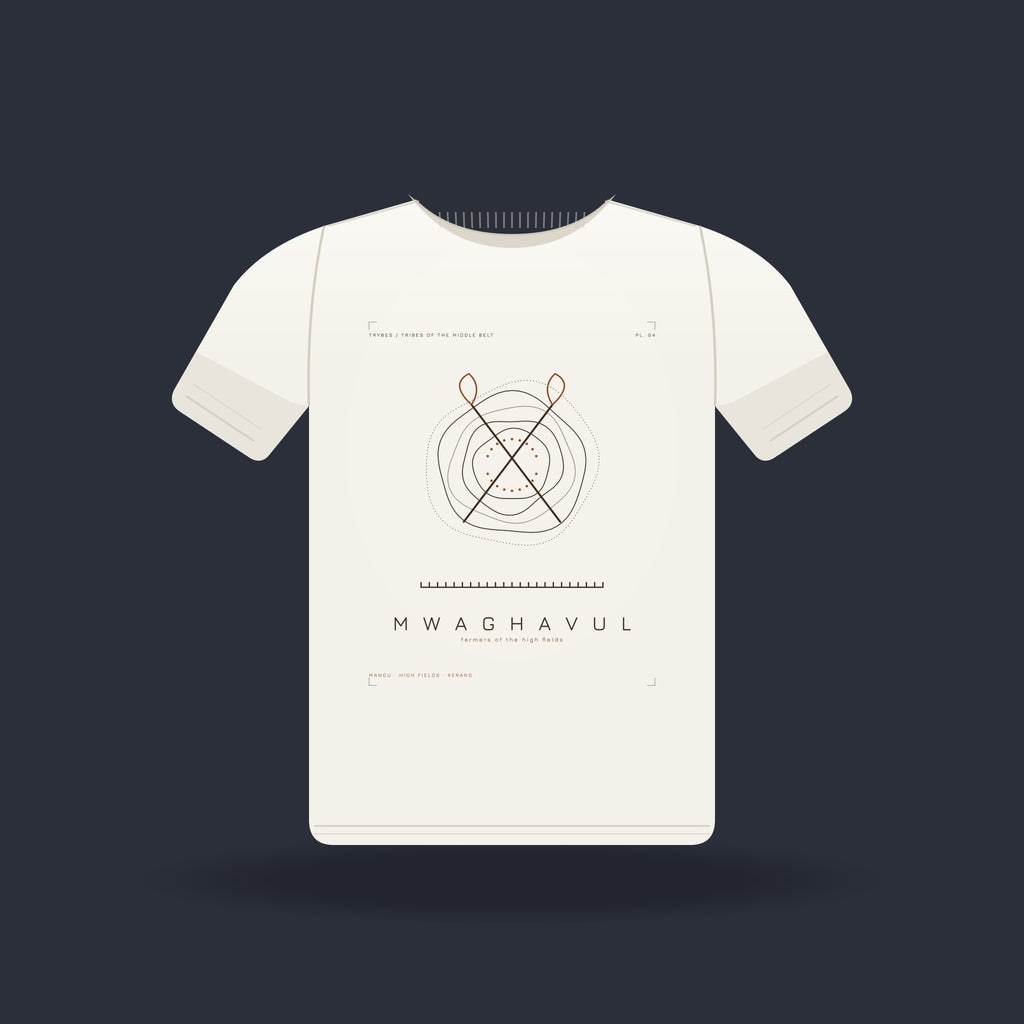 Mwaghavul — The Plateau Tribes · Pre-Order (Ships ASAP) — tee mockup | mb04-mwaghavul-white-front.jpg