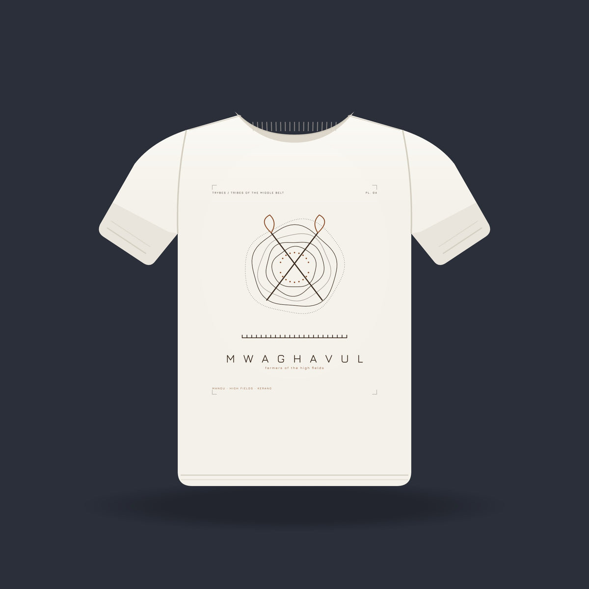 Mwaghavul — The Plateau Tribes · Pre-Order (Ships ASAP) — tee mockup | mb04-mwaghavul-white-front.jpg