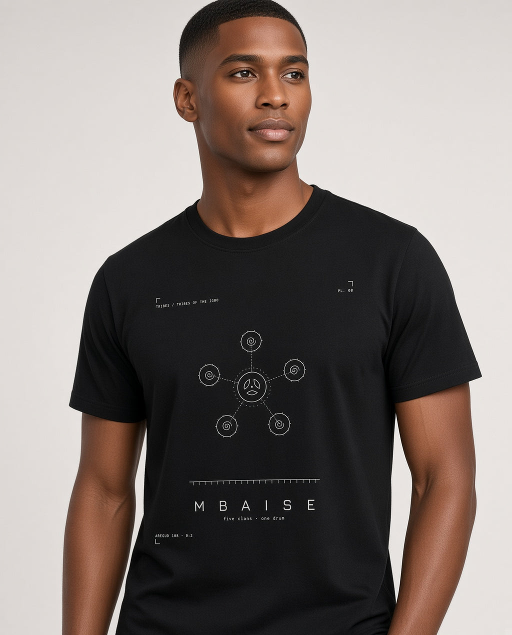 Mbaise Tee · Plate VIII · Five Clans, One Drum · Pre-Order (Ships ASAP) on-model locked