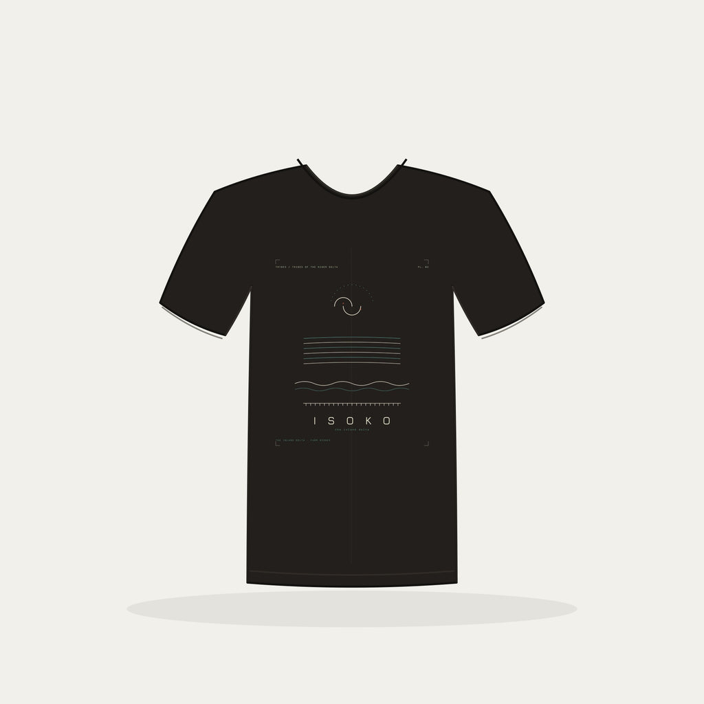 Isoko Tee · Plate II · The Inland Delta · Pre-Order (Ships ASAP) — tee mockup | nd02-isoko-black-front.jpg