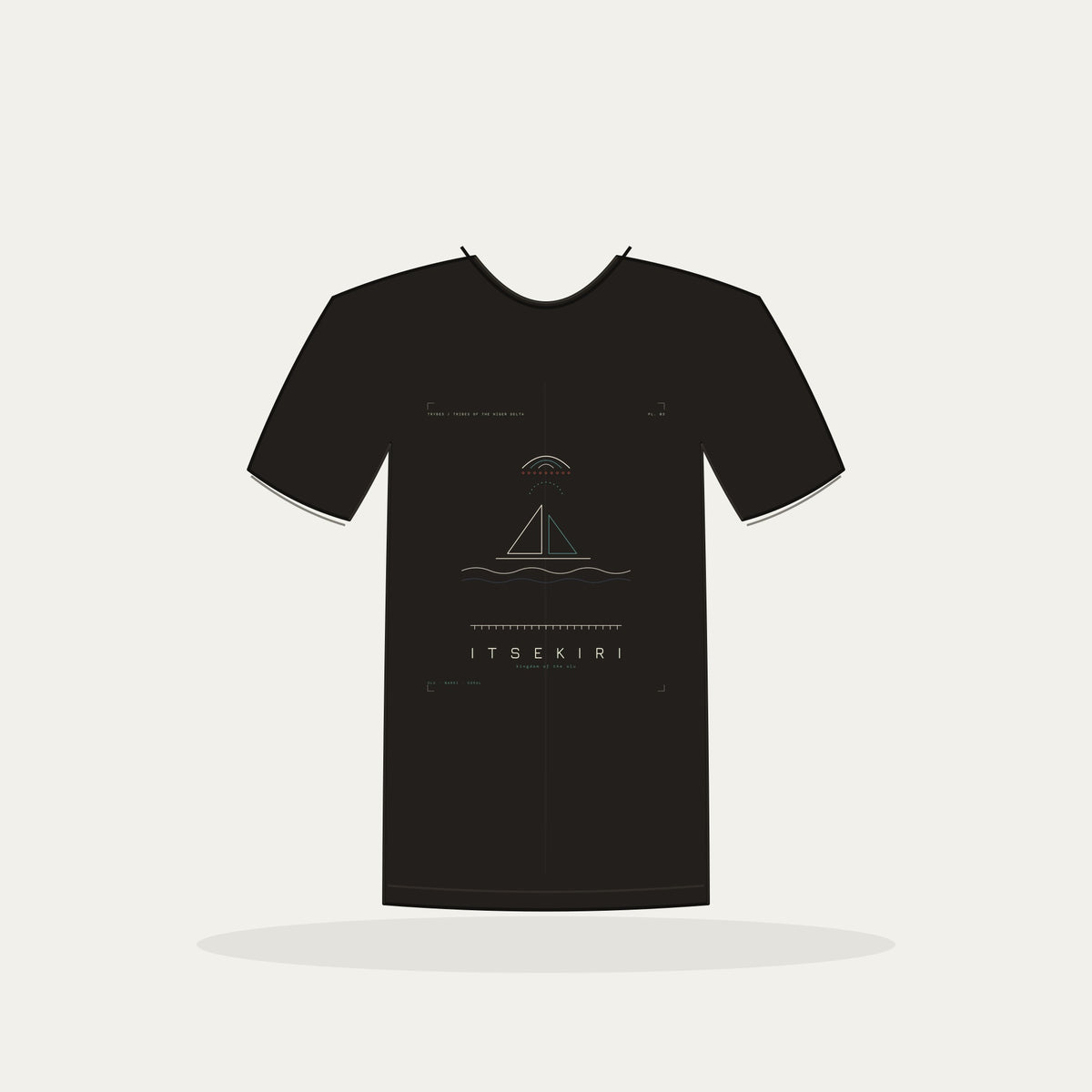 Itsekiri Tee · Plate III · Kingdom of the Olu · Pre-Order (Ships ASAP) — tee mockup | nd03-itsekiri-black-front.jpg