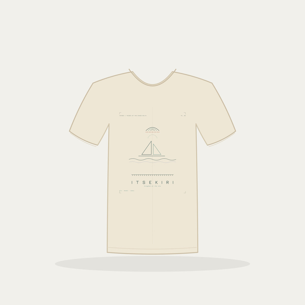 Itsekiri Tee · Plate III · Kingdom of the Olu · Pre-Order (Ships ASAP) — tee mockup | nd03-itsekiri-cream-front.jpg