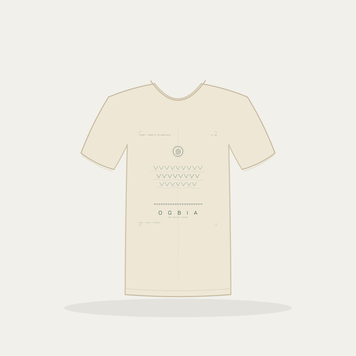 Ogbia Tee · Plate VI · The Eastern Creeks · Pre-Order (Ships ASAP) — tee mockup | nd06-ogbia-cream-front.jpg