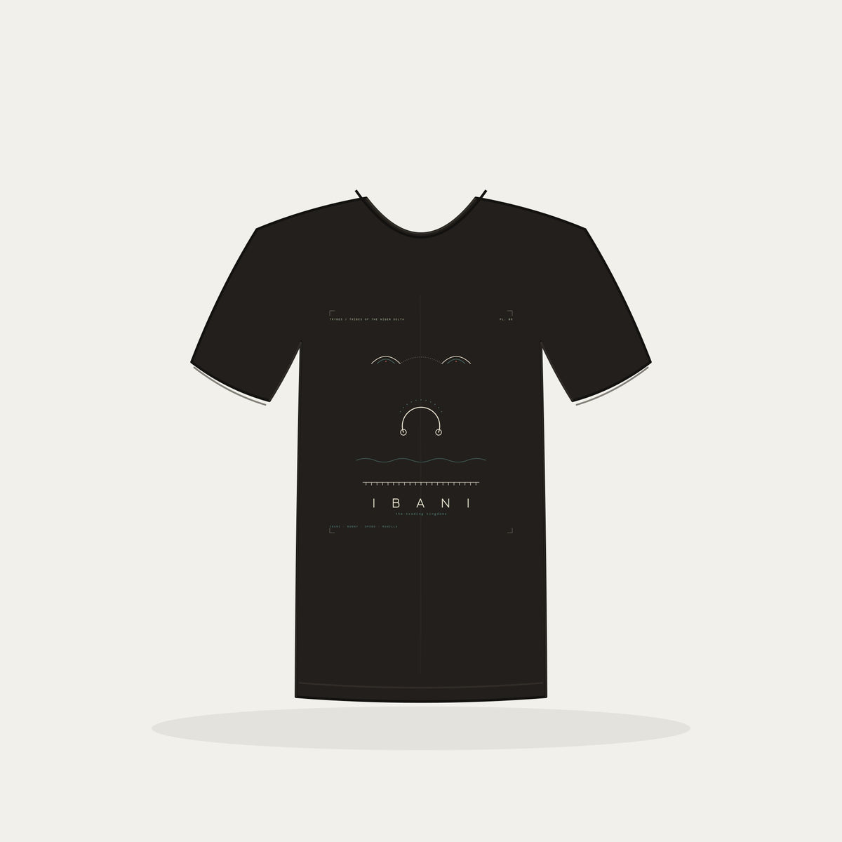 Ibani Tee · Plate IX · The Trading Kingdoms · Pre-Order (Ships ASAP) — tee mockup | nd09-ibani-black-front.jpg