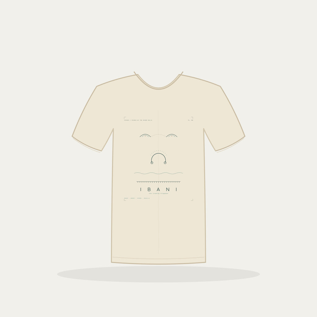 Ibani Tee · Plate IX · The Trading Kingdoms · Pre-Order (Ships ASAP) — tee mockup | nd09-ibani-cream-front.jpg