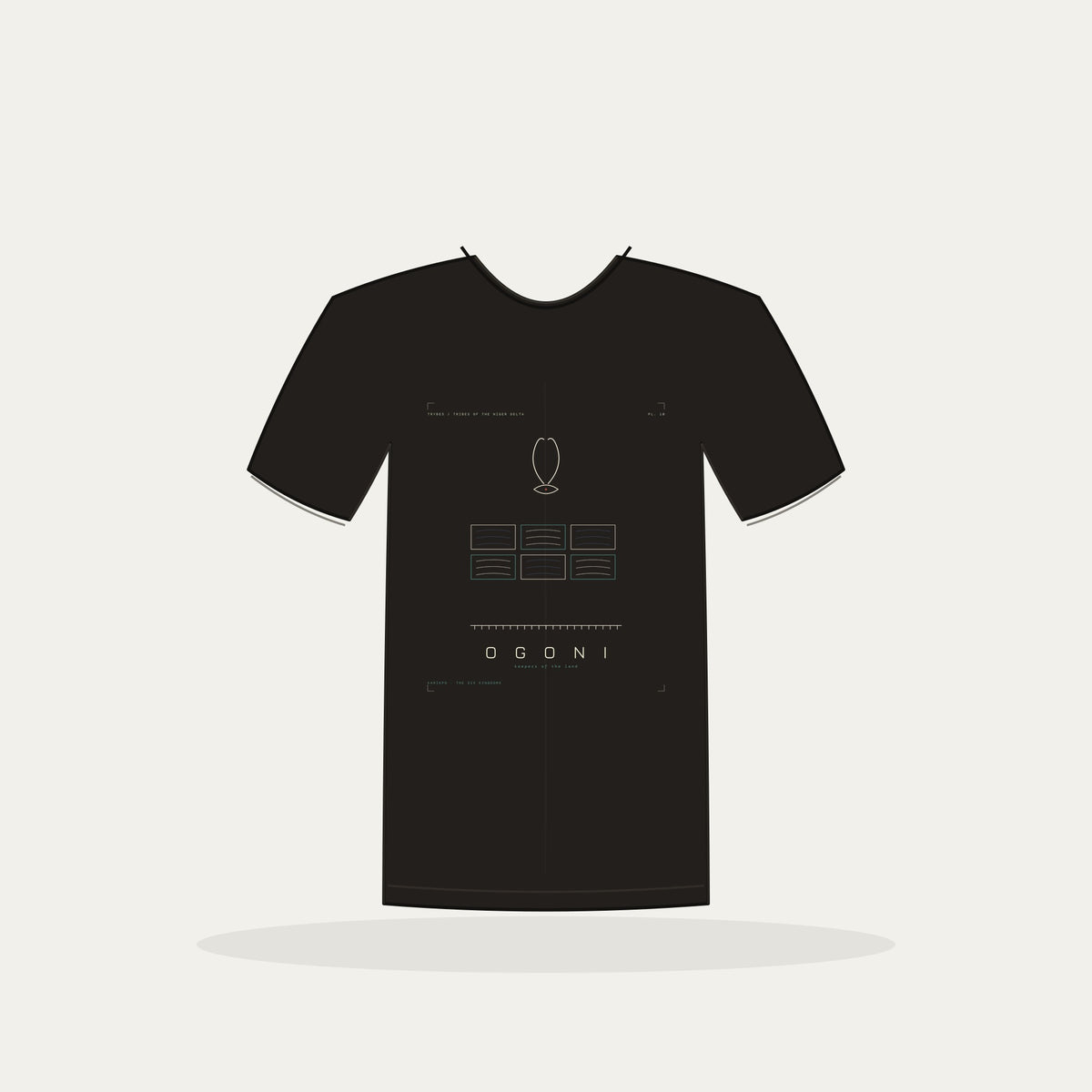 Ogoni Tee · Plate X · Keepers of the Land · Pre-Order (Ships ASAP) — tee mockup | nd10-ogoni-black-front.jpg
