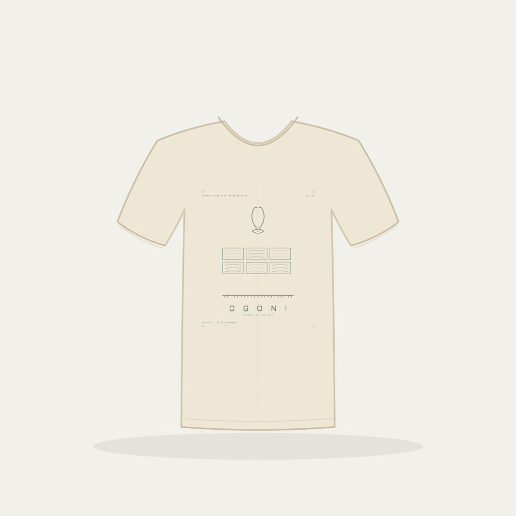 Ogoni Tee · Plate X · Keepers of the Land · Pre-Order (Ships ASAP) — tee mockup | nd10-ogoni-cream-front.jpg