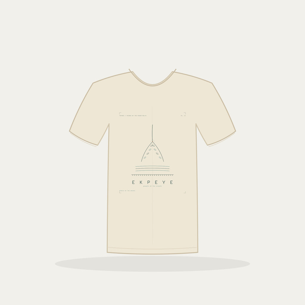 Ekpeye Tee · Plate XI · People of the Orashi · Pre-Order (Ships ASAP) — tee mockup | nd11-ekpeye-cream-front.jpg