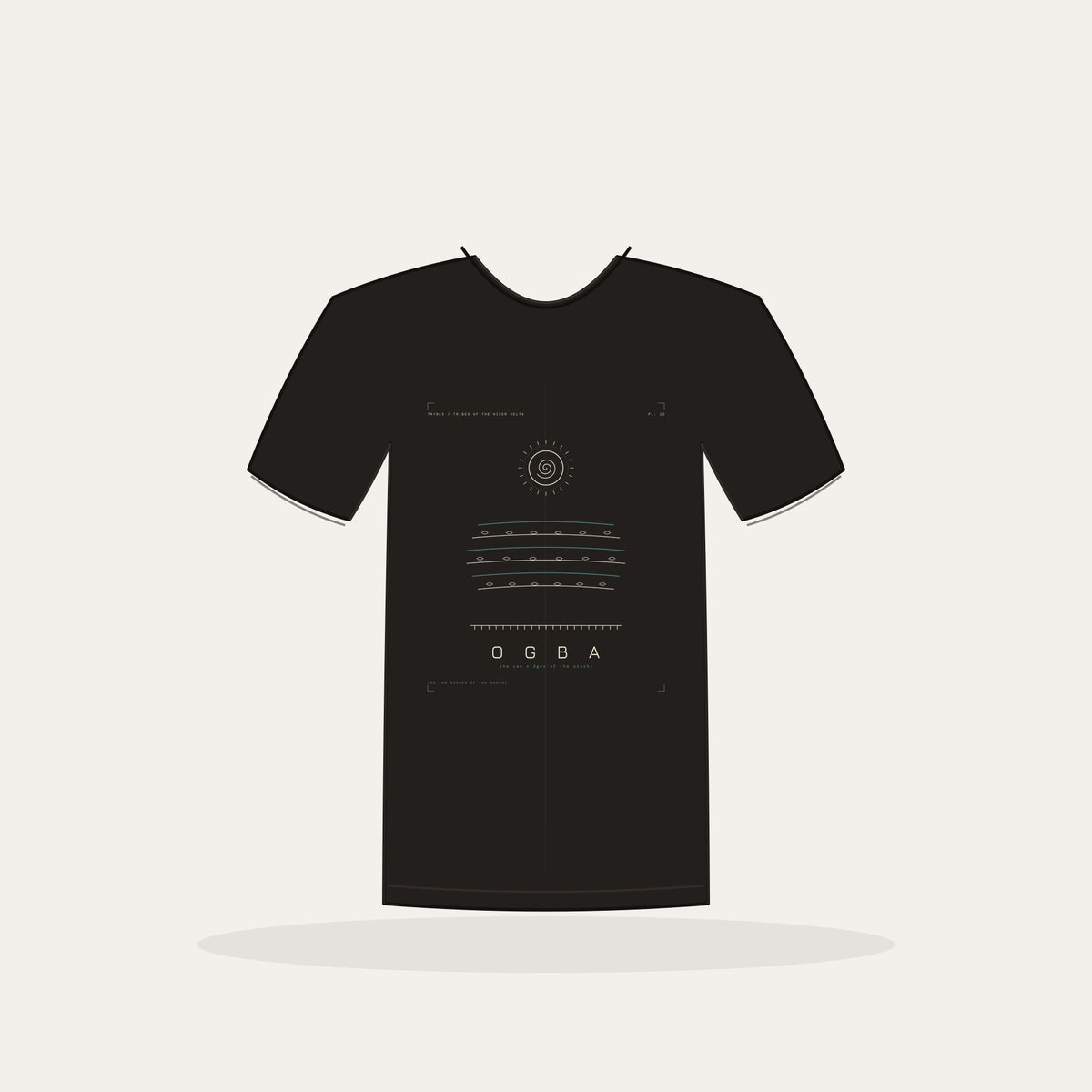 Ogba Tee · Plate XII · The Yam Ridges of the Orashi · Pre-Order (Ships ASAP) — tee mockup | nd12-ogba-black-front.jpg