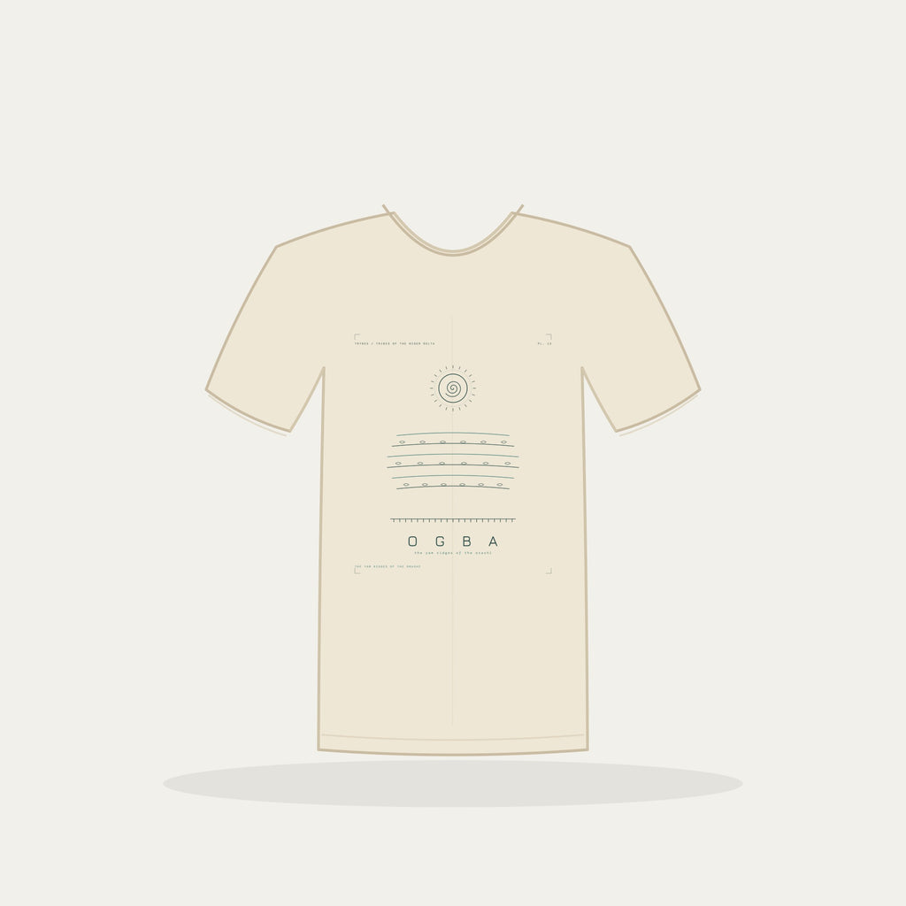 Ogba Tee · Plate XII · The Yam Ridges of the Orashi · Pre-Order (Ships ASAP) — tee mockup | nd12-ogba-cream-front.jpg