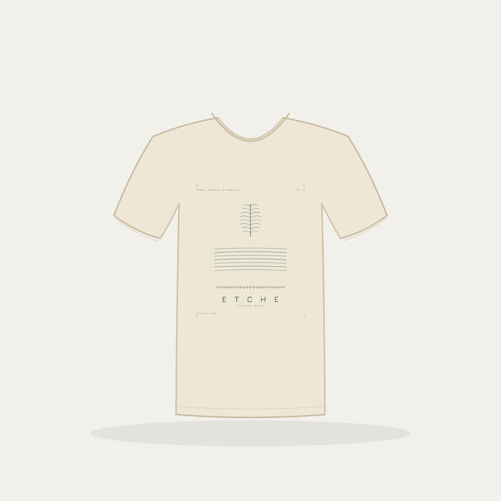 Etche Tee · Plate XIII · The Green Upland · Pre-Order (Ships ASAP) — tee mockup | nd13-etche-cream-front.jpg