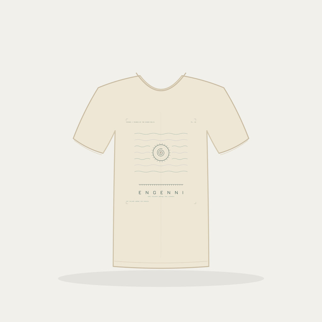Engenni Tee · Plate XV · The Island Among the Creeks · Pre-Order (Ships ASAP) — tee mockup | nd15-engenni-cream-front.jpg