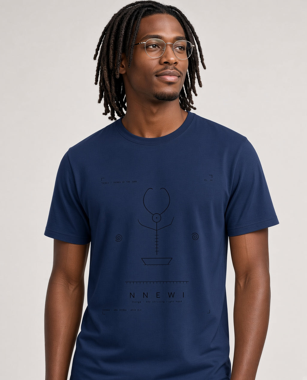 Nnewi Tee · Plate XIV · Ikenga · The Striving Right Hand · Pre-Order (Ships ASAP) on-model locked