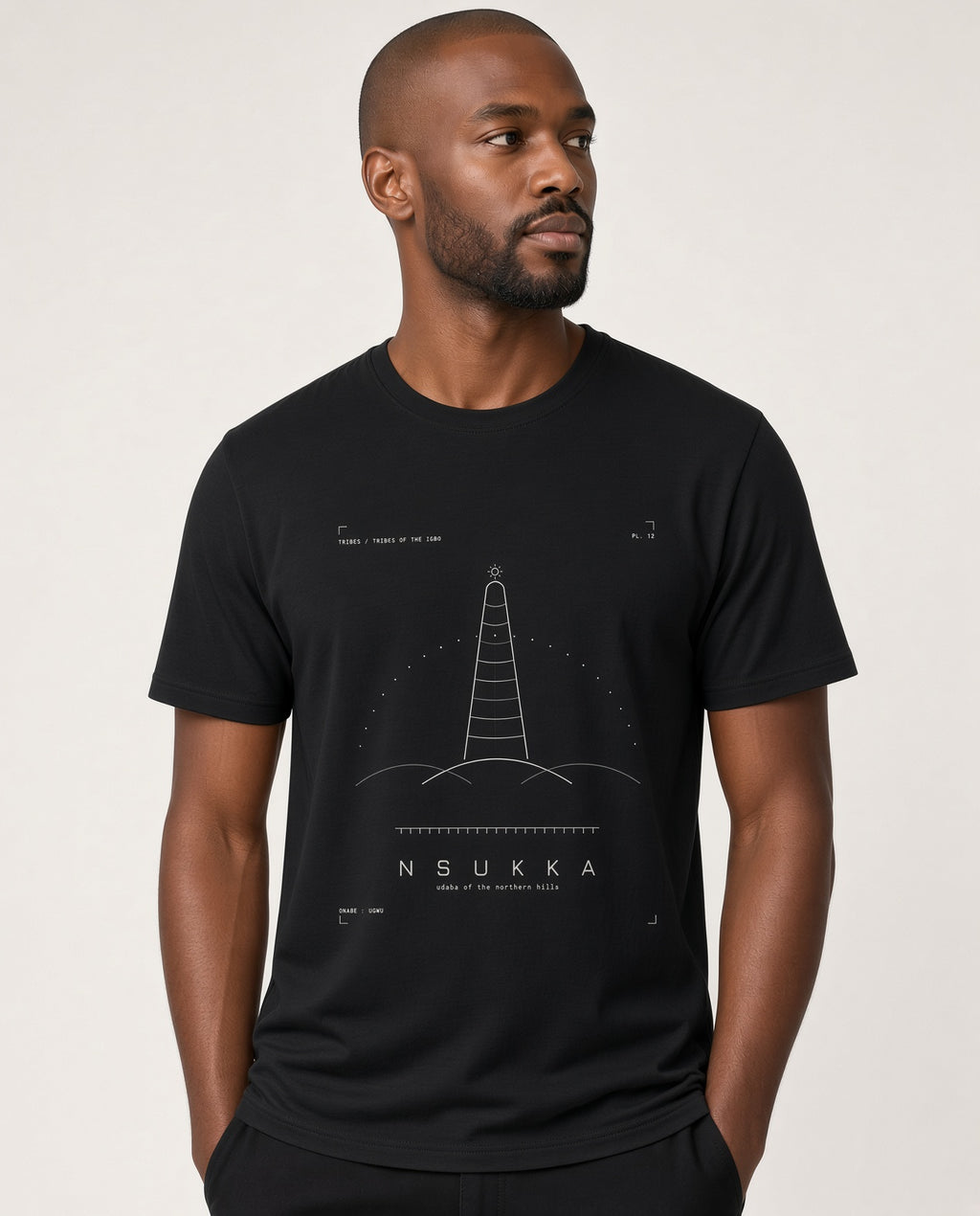 Nsukka Tee · Plate XII · Omabe of the Northern Hills · Pre-Order (Ships ASAP) on-model locked