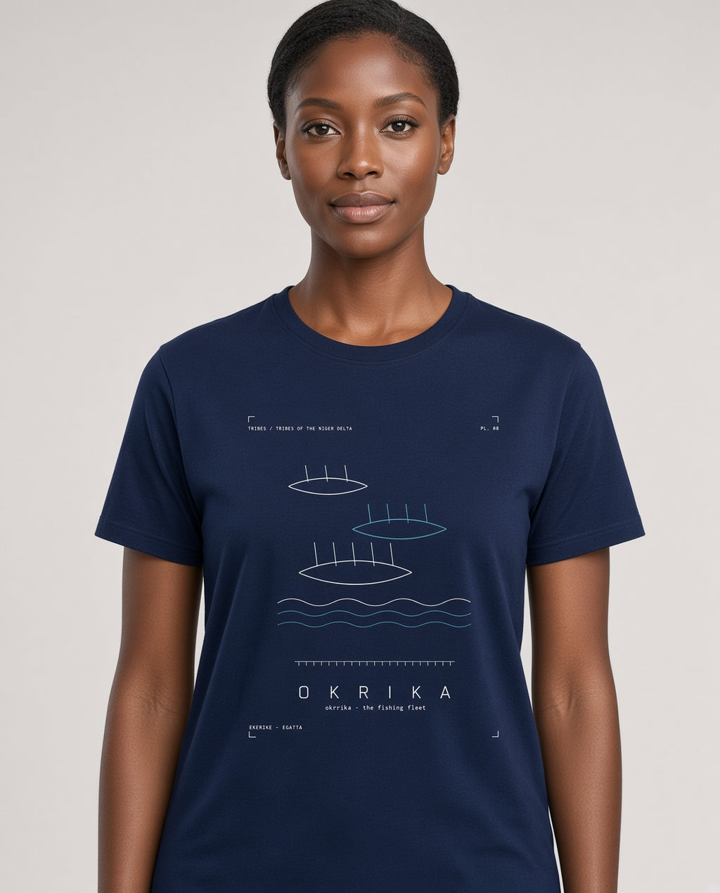 Okrika Tee · Plate VIII · Wakirike · The Fishing Fleet · Pre-Order (Ships ASAP) on-model locked