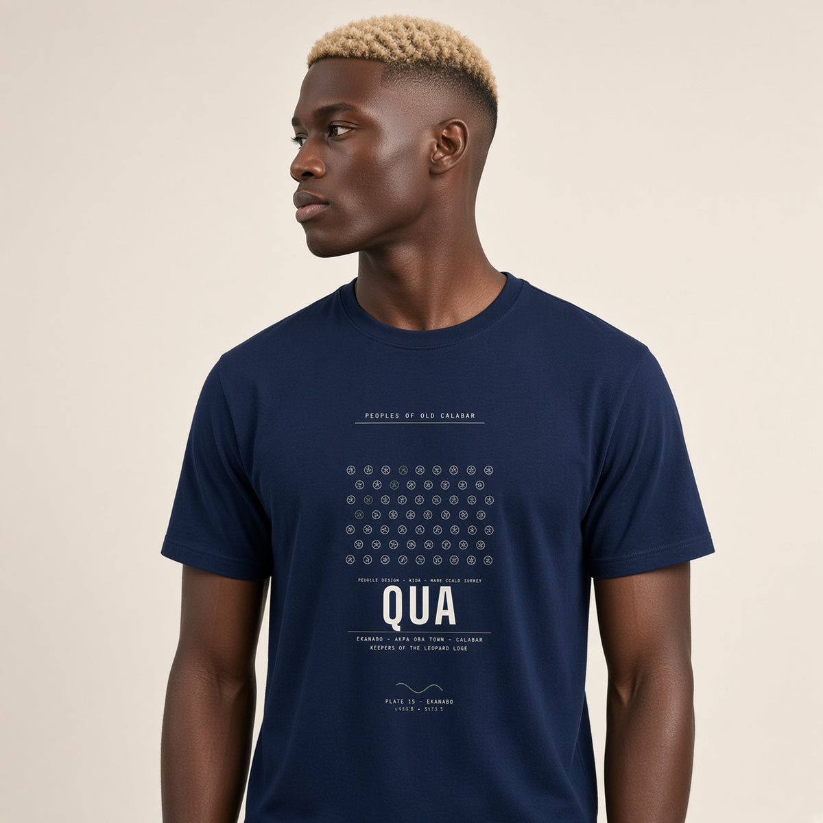 Qua Tee · Plate II · Keepers of Mgbe and Nsibidi · Pre-Order (Ships ASAP) on-model