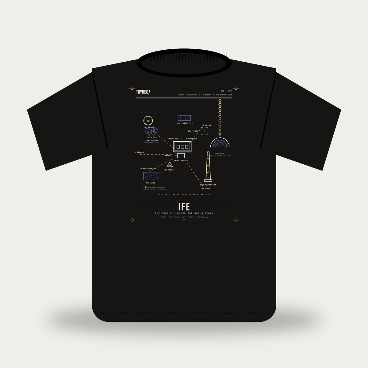 Ife — The Tribes of the Yoruba · Pre-Order (Ships ASAP) — tee mockup | yo01-ife-black-front.jpg