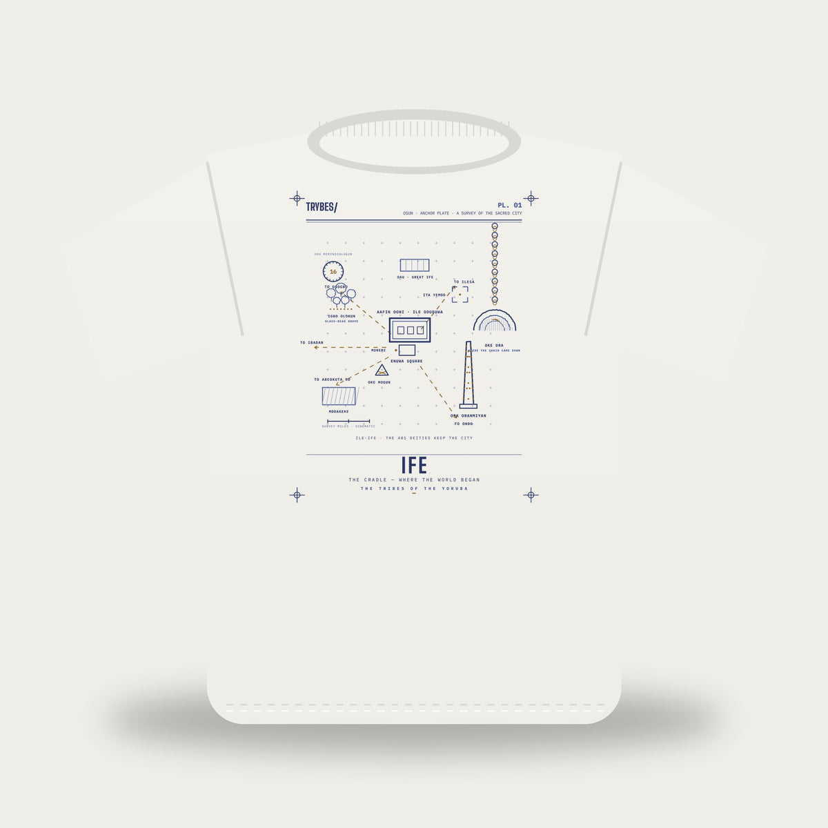 Ife — The Tribes of the Yoruba · Pre-Order (Ships ASAP) — tee mockup | yo01-ife-white-front.jpg