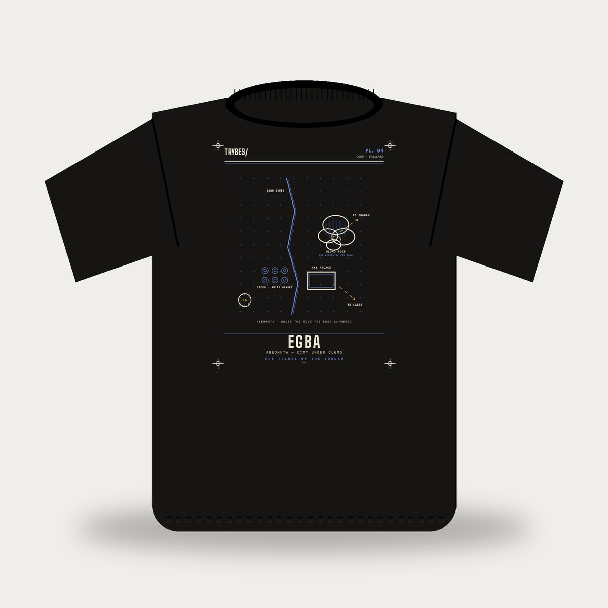 Egba — The Tribes of the Yoruba · Pre-Order (Ships ASAP) — tee mockup | yo04-egba-black-front.jpg