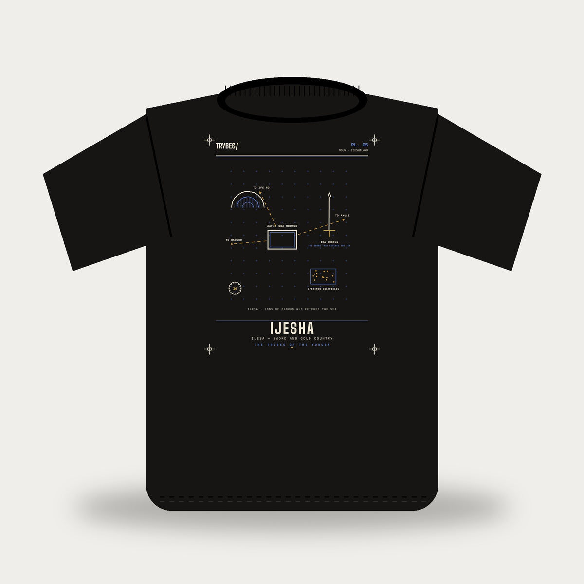 Ijesha — The Tribes of the Yoruba · Pre-Order (Ships ASAP) — tee mockup | yo05-ijesha-black-front.jpg